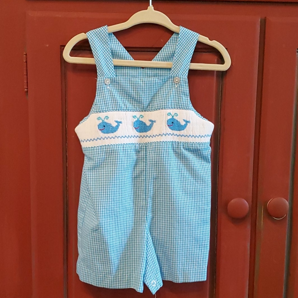 Southern Sunshine Kids blue whales romper, 9 month